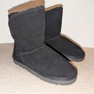 Style & Co. Teenyy Cozy Suede Faux Fur-Lined Booties - Black Size 8M - NWOT